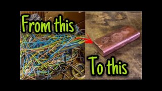 COPPER WIRE MELTDOWN/COPPER INGOT/SCRAPPING COPPER WIRE/ devil forge / #backyardmelting