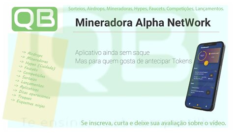 Mineradora - Aplicativo - Alpha NetWork - Ainda sem saque