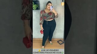 🛑 CONJUNTO PLUS SIZE FEMININO CROPPED CALÇA BLUSA TAMANHO GRANDE!