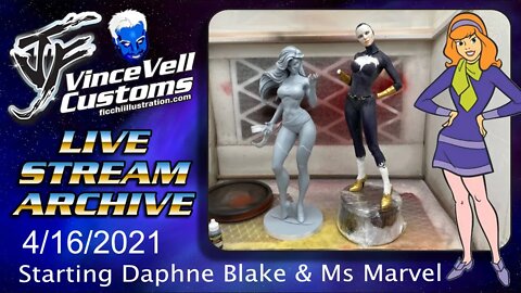 VinceVellCUSTOMS Live Stream - Starting Daphne Blake Custom & Ms Marvel Work