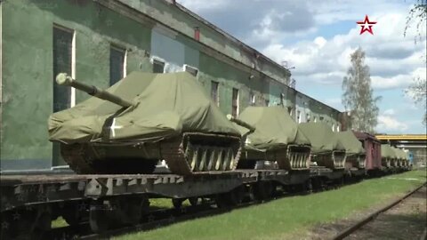 Uralvagonzavod Sent A Train Of The Latest T-90M "Proryv" Tanks To Russian Troops