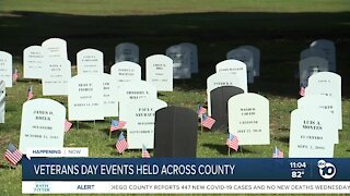 Veterans commemorate fallen soldiers by laying out headstones at Balboa Park