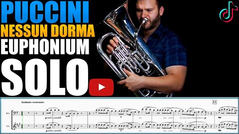 Puccini "Nessun Dorma." Euphonium Solo - Matonizz. Play Along!