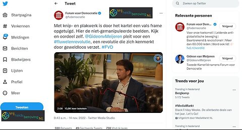 Met knip- en plakwerk is door het kartel een vals frame opgetuigd.