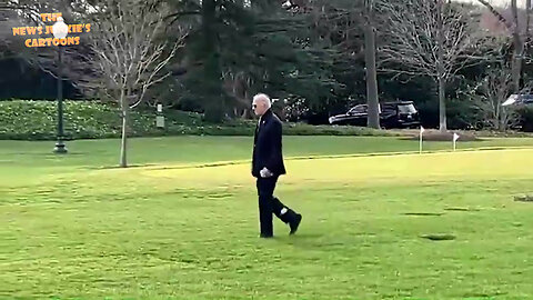 "The most qualified" Democrat Biden shuffles across the White House lawn to drop a tissue.