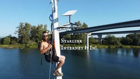 Starlink Install Dish Mount Up The Mast Of Our Sailboat!