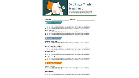 One Pager Thesis Statement PowerPoint Template