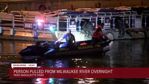 Crews pull man from Milwaukee River, condition not released