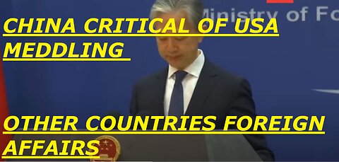 (Translated) China Ministry of Foreign Affairs Critical of United States