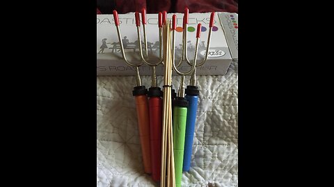 Marshmallow Roasting Sticks kit-Telescoping Stainless Steel Cookware Set Forks for Smores & Bes...