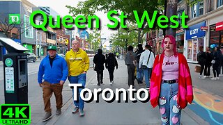 【4K】Friday night Queen St West Downtown Walking Tour