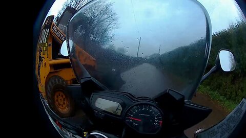 wet ride, nearly killer by a digger,