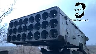 Russian MLRS artillery in action