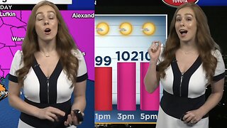 Busty redhead weather girl Caroline's forecast (8/7/23)