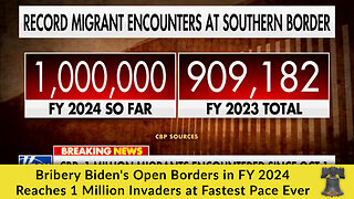 Bribery Biden's Open Borders in FY 2024 Reaches 1 Million Invaders at Fastest Pace Ever