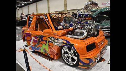 InSane Supercharged Chevy 350 V8 in 1994 Geo Tracker at World of Wheels 2024