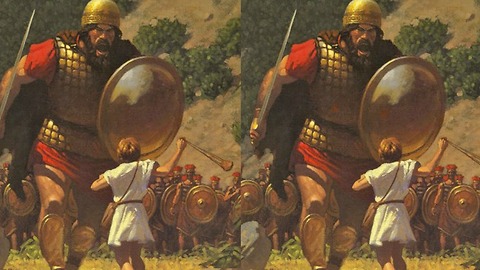 Can you spot the 6 differences in these David & Goliath images?
