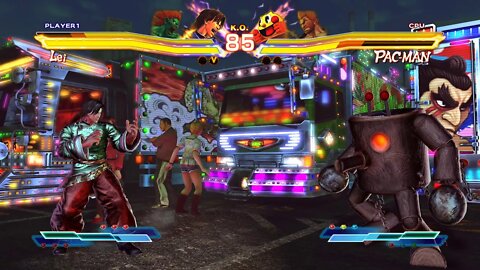 Street Fighter X Tekken: Blanka (Alternate Costume) & Lei vs PAC-MAN & Paul - 1440p No Commentary
