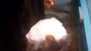 Kid BAPTIZES HIMSELF😮 reaction…..