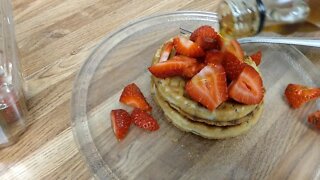 Making Strawberry Waffles At Home