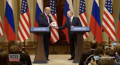 TSVN195 12.2021 Helsinki 2018 Donald J Trump Vladimir Putin Soccer Ball Exchange