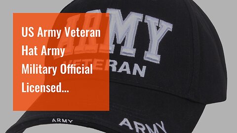 US Army Veteran Hat Army Military Official Licensed Adjustable Baseball Cap