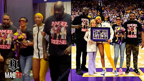 Shaq Escorts Angel Reese Along With Her Mom & Trainer On Senior Night! 💐