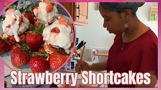 EASY STRAWBERRY SHORTCAKES | Simple Home Recipe Mini Cakes | No Talking Cooking