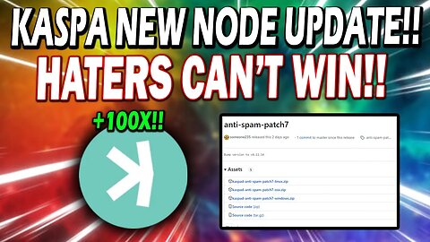 KASPA BRAND NEW NODES UPDATE!! INSTANT FIX TO DUST ATTACKS!! *THIS IS BIG!*