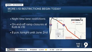More I-10 lane restrictions