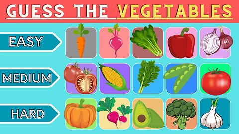 Guess 100 Vegetable in 3 Seconds 🥦🥕 | Vegetable Quiz from Easy to Impossible