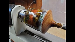 Woodturning - Pinecones & Resin Bowl for Blake