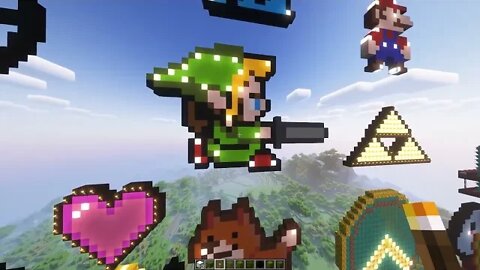 How to build Link in Minecraft 1.19 (Pixel Art Tutorials) The Legend of Zelda MC Art Survival Server