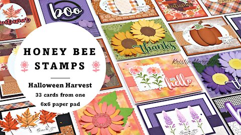 Honey Bee Stamps | Halloween Harvest | 33 cards from one 6x6 paper pad
