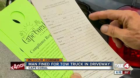 Cape Coral resident faces fines for work truck in his driveway