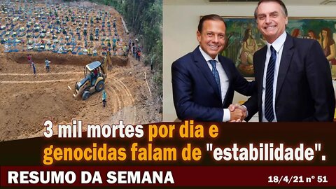 3.000 pessoas mortas por dia e genocidas falam de "estabilidade" - Resumo da Semana nº 51 - 18/4/21