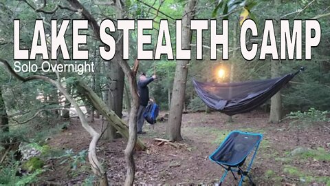 Lake Stealth Camp - Overnight Solo Hammock Camping - Fishing