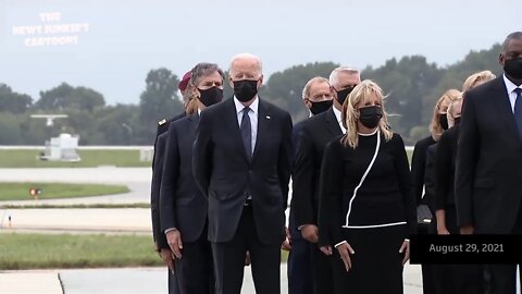 Biden and his cabinet participate in dignified transfer at Dover Air Force Base.