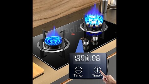 Gas Stove Cooktop Double-Hole Fierce Fire Household Tempered Glass Panel