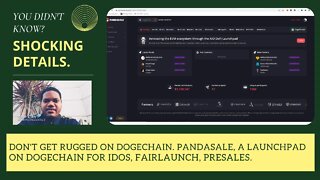 Don't Get Rugged On DogeChain. Pandasale, A Launchpad On Dogechain For IDOs, Fairlaunch, Presales.