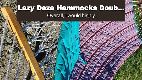 Lazy Daze Hammocks Double Outdoor Hammock with 12 ft Steel Stand, 2 Person Cotton Rope Hammock...
