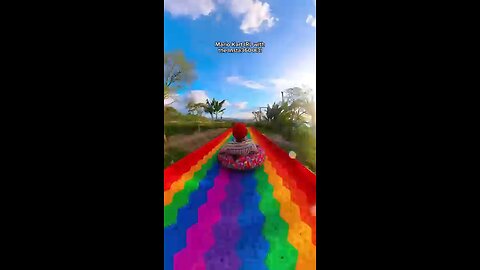 worlds 🌍 longest plastic rainbow 🌈 slide