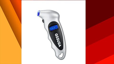 GSSUSA Digital Tire Pressure Gauge 150 PSI 4 Settings for Car Truck Bicycle Bike with Backlit LCD
