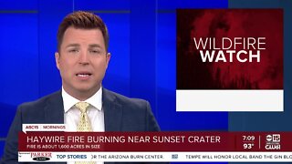 Haywire Fire burning near Sunset Crater