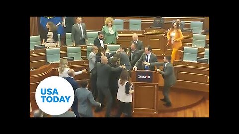 Lawmakers throw down on parliament floor | USA TODAY