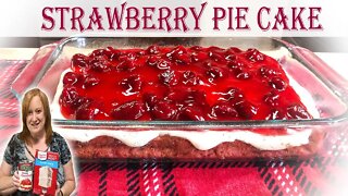 SCRUMPTIOUS STRAWBERRY PIE CAKE RECIPE | Bake with Me using Box Cake Mix and Pie Filling