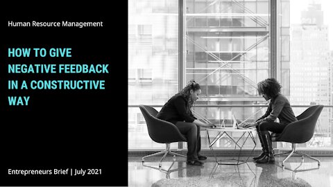 How to give negative feedback in a constructive way