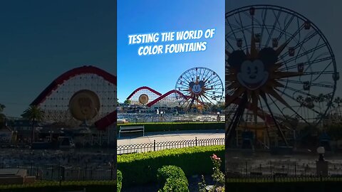 Testing the World of Color fountains #californiaadventure #worldofcolor #pixarpier #pixarpalaround