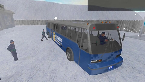 US Police Bus Mountain Snow Driving - Luxury Police Bus Simulator Gameplay - Police Game