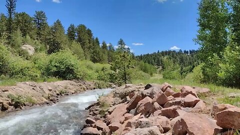 Rampart Reservoir Trail mountain stream pan